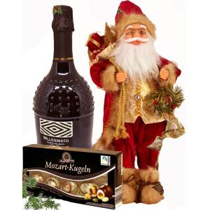 Family Gift From Santa With Wine And Candy