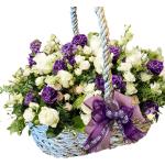 Кошница с лизиантус и рози - Елизабет