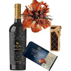 Запалка SILVER FLAME, Вино и Трюфели - комплект коледни подаръци