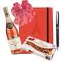 Луксозен подарък - тефтер Pierre Cardin, вино и бонбони 