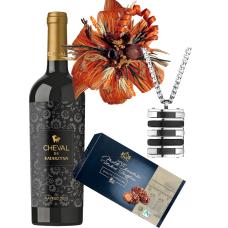 Верижка медальон, Вино и Трюфели - Елегантен мъжки Коледен подарък