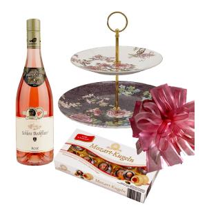 Плато за сладки Есен, вино и бонбони - семеен подарък