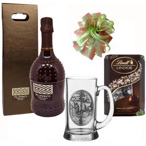 Anniversary Gift from Beer Mug, Wine and Candy 