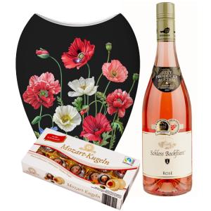 Ваза с Макове, бутилка с вино - Подарък за нов дом