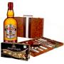 Backgammon set - a board game in an elegant case, wine and candy