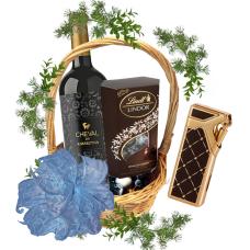 Silver Frame Lighter in a basket - Men's gift for a special occasion