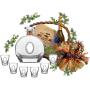 Puccini brandy service in a gift basket for housewarming guests