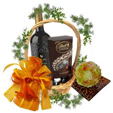 Candle Roses Ball in Gift Basket