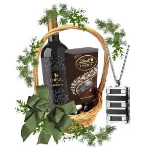 Романтичен подарък за мъж в кошница - Мъжки медальон 