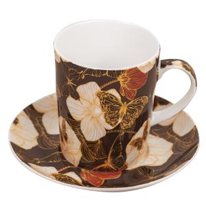Porcelain cup and saucer set - Butterflies