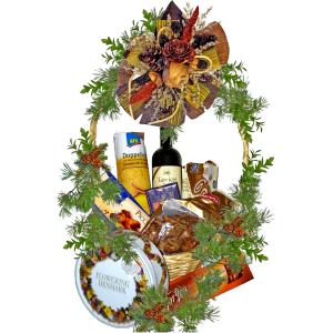 Подаръчна кошница с бисквити и вино - вкусна комбинация