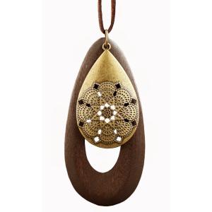 Дървена висулка - Елипса