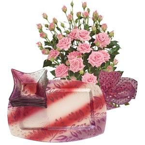 Alexa # 3 - Bouquet of roses and Murano glass service