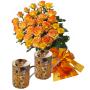 Alegra # 2 - Bouquet of roses and mugs The Kiss - Gift for a new home