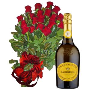 Happy Birthday to a Friend - Red Roses and Prosecco