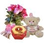 Букет от рози, бонбони и мече - Близки по сърце 