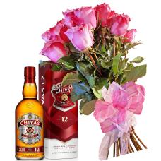 Букет от рози и уиски Chivas – наистина нещо специално!