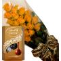 Благодаря за всичко! - Букет от жълти рози и бонбони Lindt 