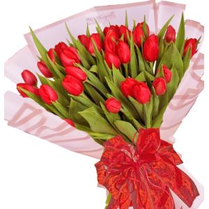 Red tulips bouquet - Monica